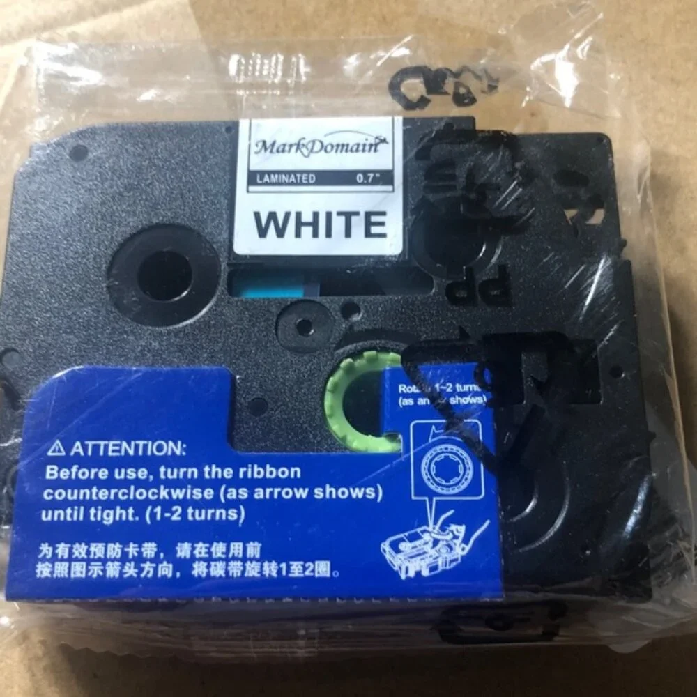 TZe-241 Label Maker Tape 18mm 0.7 Laminated White Replacement for Brother P-Touc